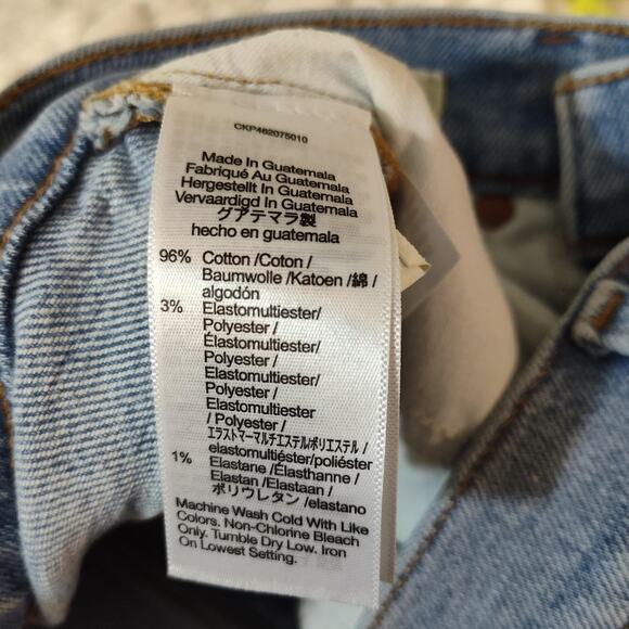 Madewell Jeans Womens 26 Blue High Rise The Momjean Distressed Raw Hem Ankle - Picture 13 of 17